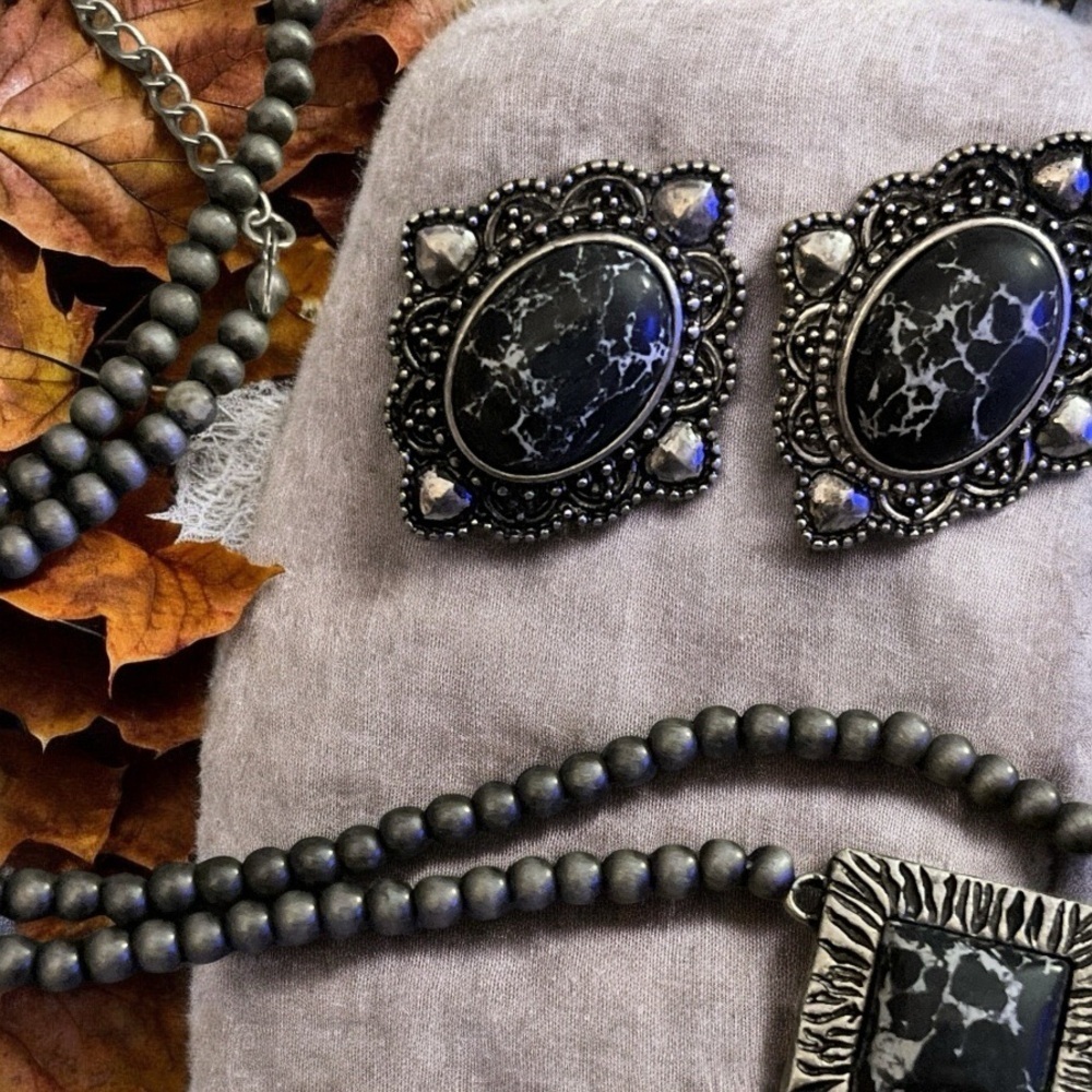 Marvel Black and Silver Necklace Set